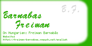 barnabas freiman business card